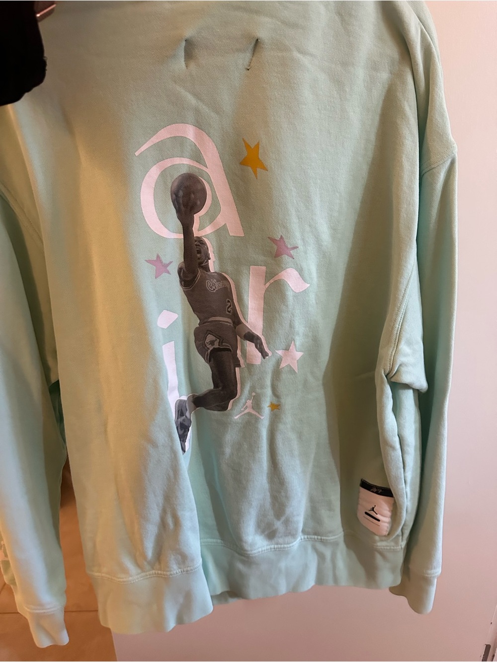 Jordan Mens Mint Green Graphic Crewneck Sweatshirt